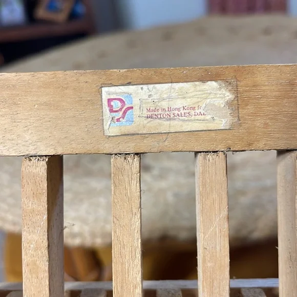 Vintage Folding Wooden Tray Plant Stand Shelf Made in Hong Kong